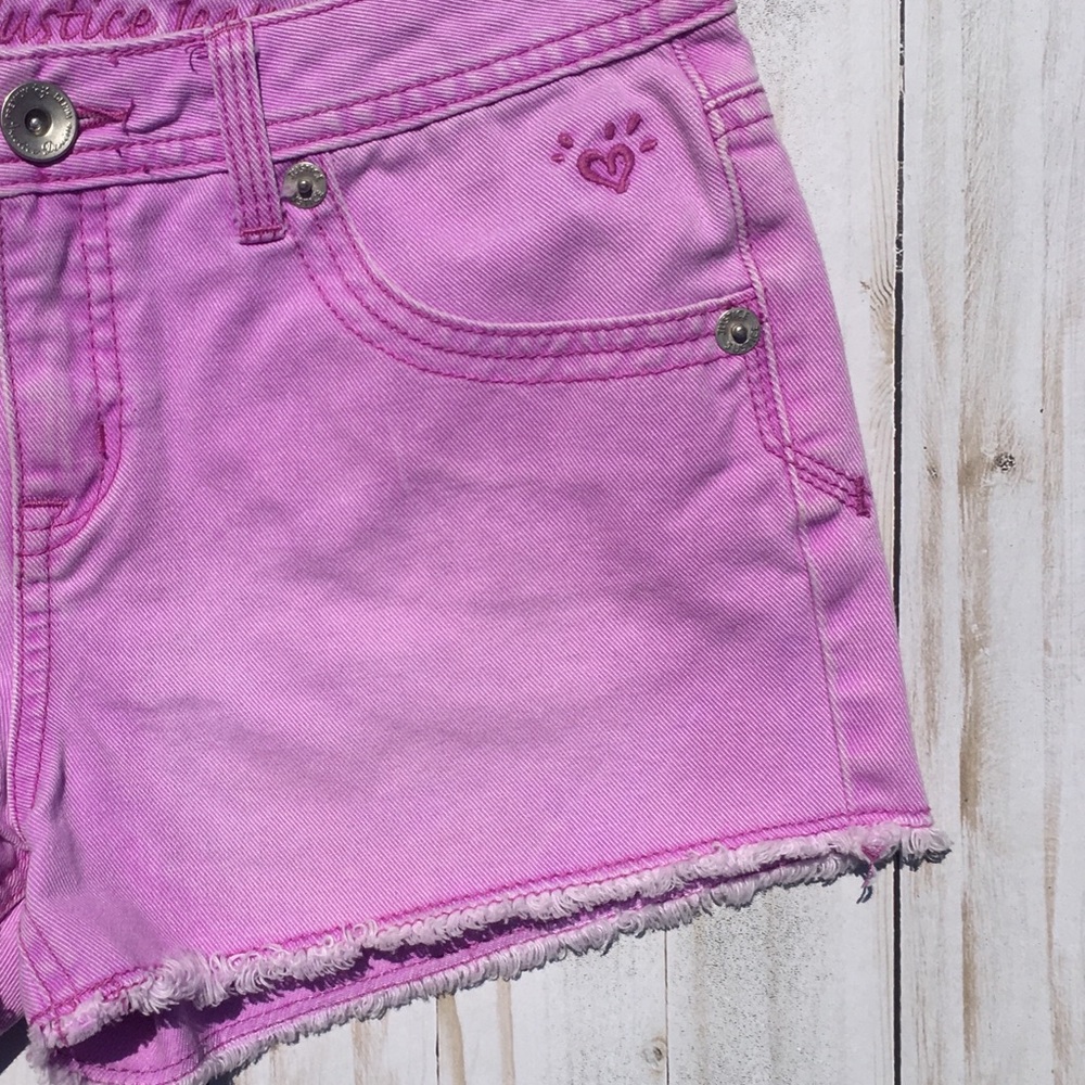 Justice Light Purple Denim Shorts Size-10 and 1/2 - Picture 2 of 5
